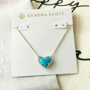 Kendra Scott Necklace - Ari Heart - Turquoise Gold